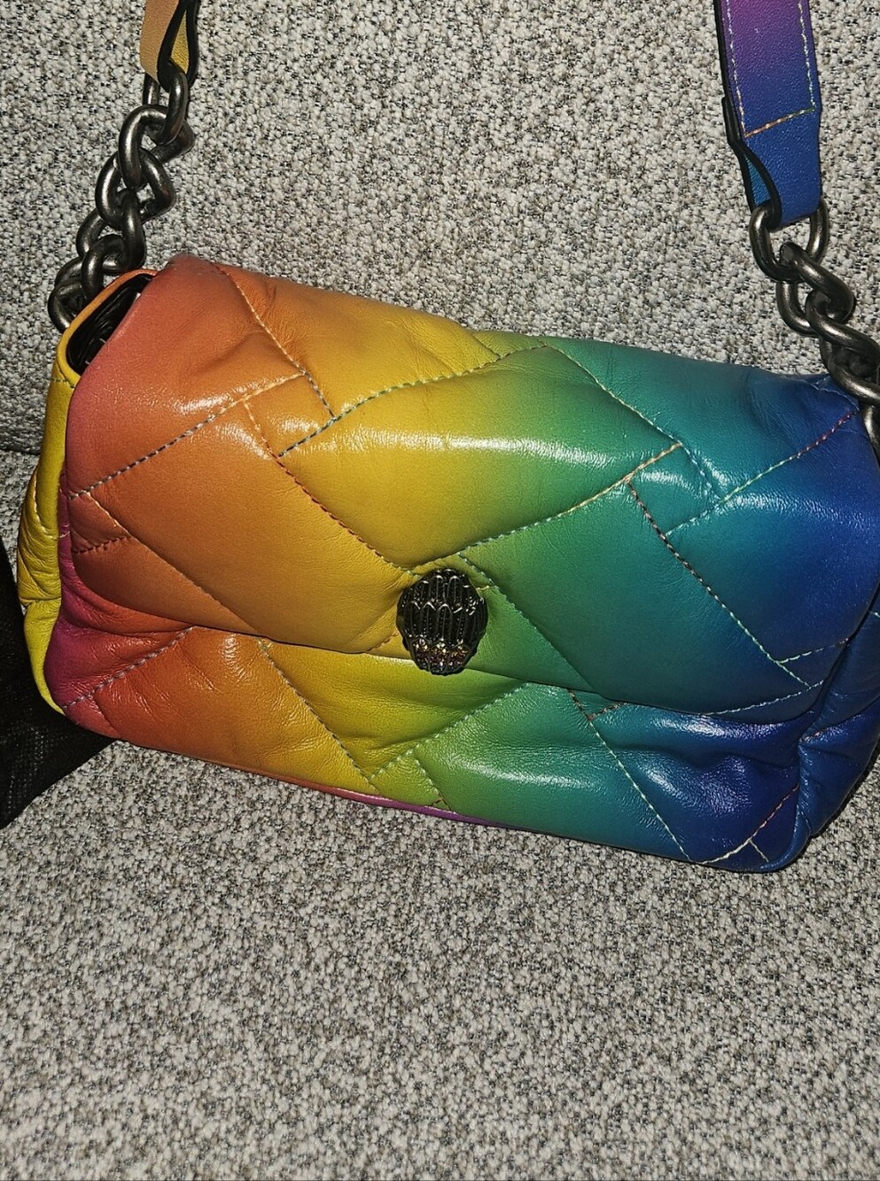 Kurt Gieger Rainbow Quilted Leather Shoulder Bag - Multicolor